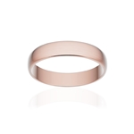 Alliance classique demi jonc or 750 rose brossé 4 mm - vue 1