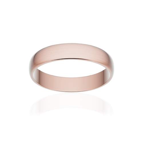 Alliance classique demi jonc or 750 rose brossé 4 mm