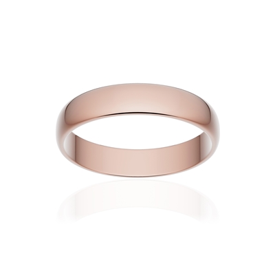 Alliance classique demi jonc or 750 rose poli 4 mm