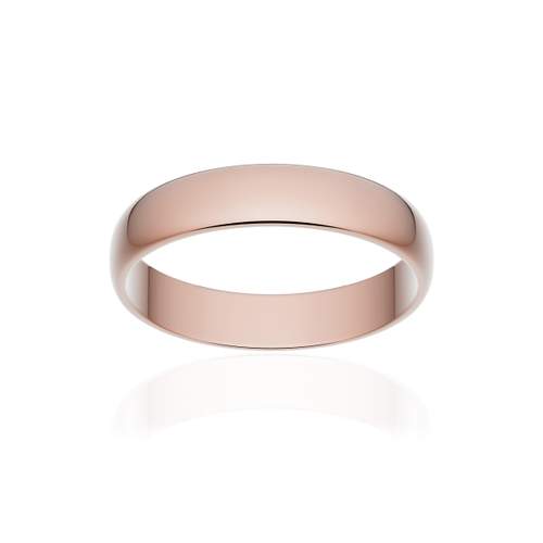 Alliance classique demi jonc or 750 rose poli 4 mm