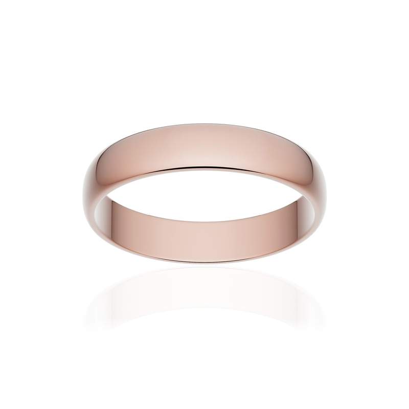 Alliance classique demi jonc or 750 rose poli 4 mm - vue 1