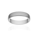 Alliance classique demi jonc or 375 blanc brossé 4 mm - vue 1