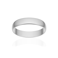 Alliance classique demi jonc or 750 blanc poli 4 mm