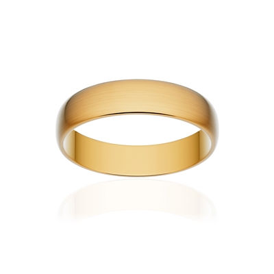 Klassieke halve trouwring in goud 750 geborsteld geel 4,5 mm