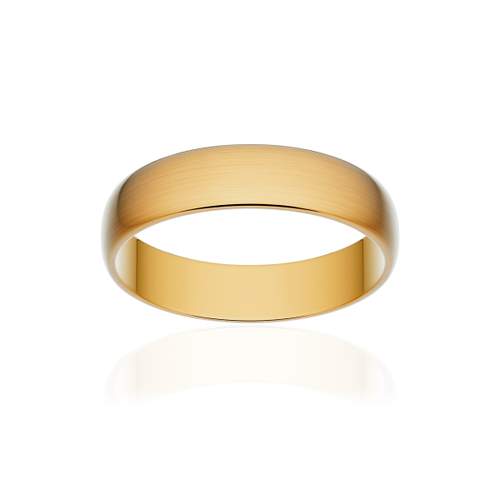 Alliance classique demi jonc or 750 jaune brossé 4,5 mm
