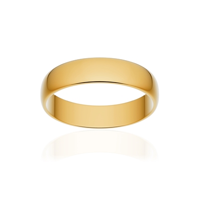 Alliance classique demi jonc or 375 jaune poli 4,5 mm
