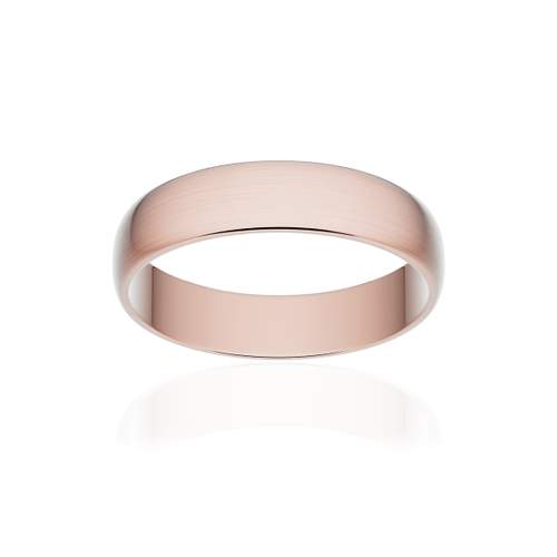 Alliance classique demi jonc or 750 rose brossé 4,5 mm