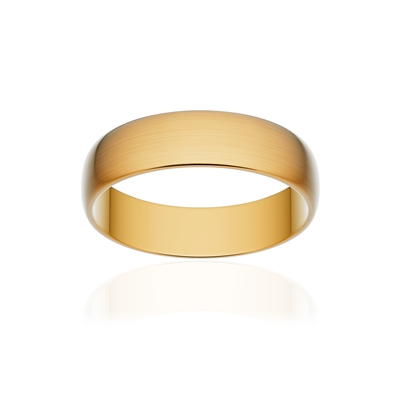 Klassieke halve trouwring in goud 750 geborsteld geel 5 mm