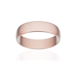 Alliance classique demi jonc or 750 rose brossé 5 mm - vue 1