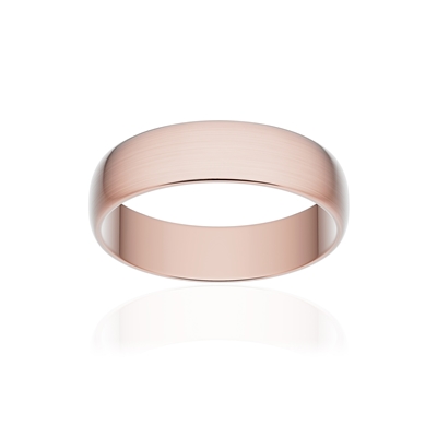 Alliance classique demi jonc or 750 rose brossé 5 mm