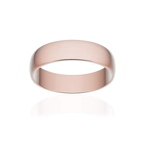Alliance classique demi jonc or 750 rose brossé 5 mm