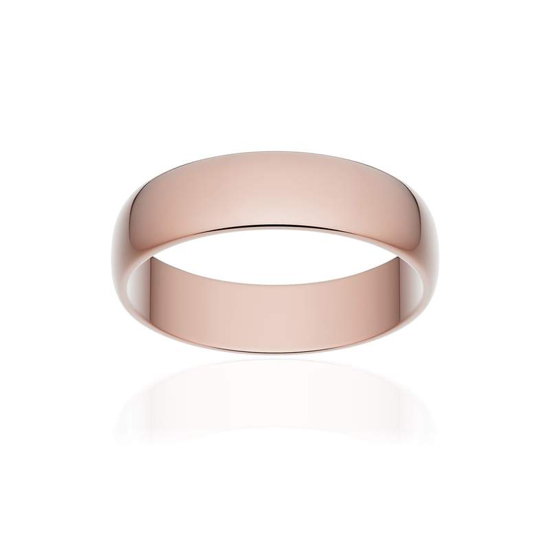 Alliance classique demi jonc or 750 rose poli 5 mm - vue 1
