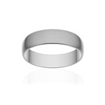 Alliance classique demi jonc platine 950 brossé 5 mm - vue 1