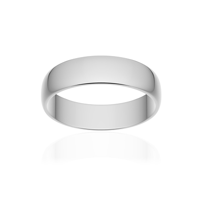 Alliance classique demi jonc or 750 blanc poli 5 mm
