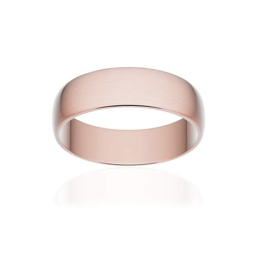 Alliance classique demi jonc or 750 rose brossé 5,5 mm