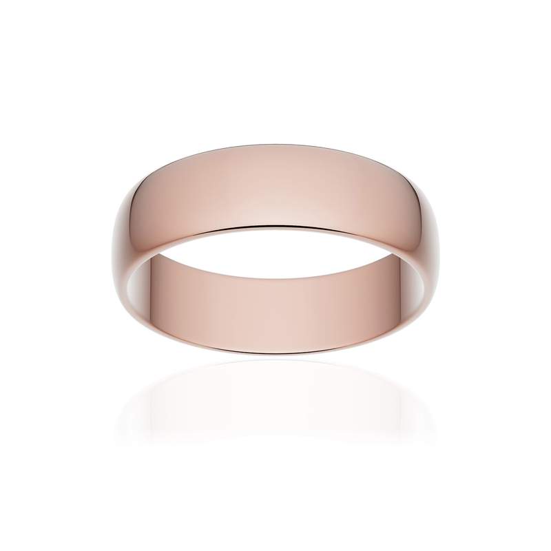 Alliance classique demi jonc or 750 rose poli 5,5 mm - vue 1