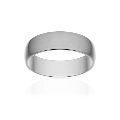 Alliance classique demi jonc platine 950 brossé 5,5 mm