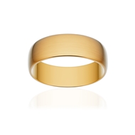 Alliance classique demi jonc or 750 jaune brossé 6 mm
