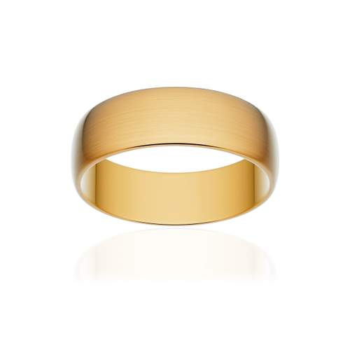 Alliance classique demi jonc or 750 jaune brossé 6 mm