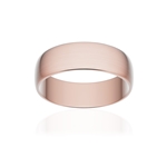 Alliance classique demi jonc or 750 rose brossé 6 mm - vue 1