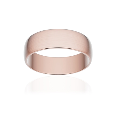 Alliance classique demi jonc or 750 rose brossé 6 mm