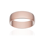 Alliance classique demi jonc or 750 rose poli 6 mm - vue 1