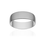 Alliance classique demi jonc platine 950 brossé 6 mm - vue 1