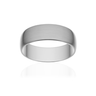 Alliance classique demi jonc or 750 blanc brossé 6 mm