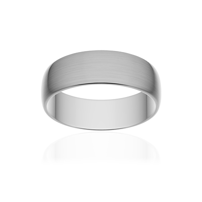 Alliance classique demi jonc or 750 blanc brossé 6 mm