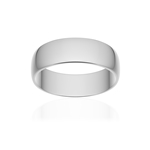 Alliance classique demi jonc or 375 blanc poli 6 mm - vue 1