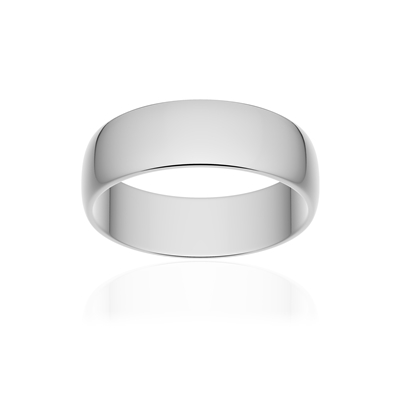 Klassieke halve trouwring goud 375 wit gepolijst 6 mm