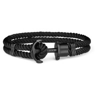 Bracelet Paul Hewitt acier noir nylon noir 20 cm