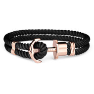 Bracelet Paul Hewitt acier rose nylon noir 17 cm