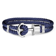 Bracelet Paul Hewitt homme acier nylon bleu 20 cm