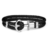 Bracelet Paul Hewitt acier nylon noir 21 cm