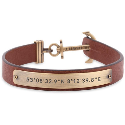 Bracelet Paul Hewitt homme cuir marron acier - vue V1
