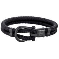 Bracelet Paul Hewitt acier noir nylon noir 19 cm