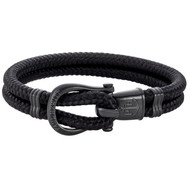Bracelet Paul Hewitt acier noir nylon noir 21 cm
