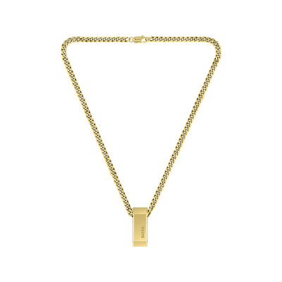 Collier homme  Boss acier doré jaune 56 cm
