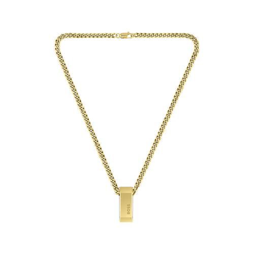 Collier homme  Boss acier doré jaune 56 cm