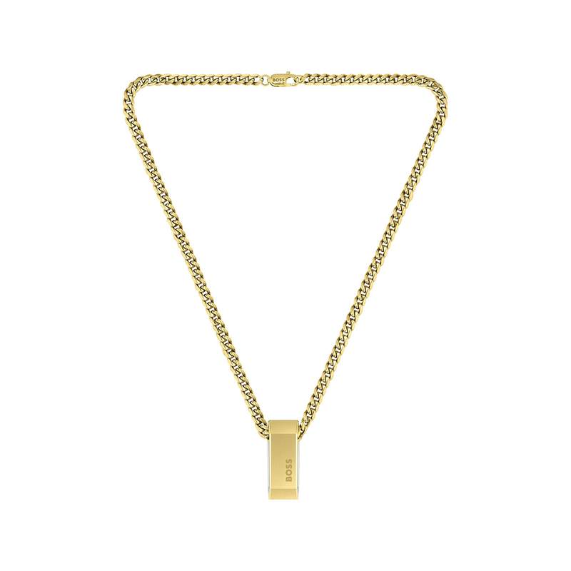 Collier homme  Boss acier doré jaune 56 cm - vue 1