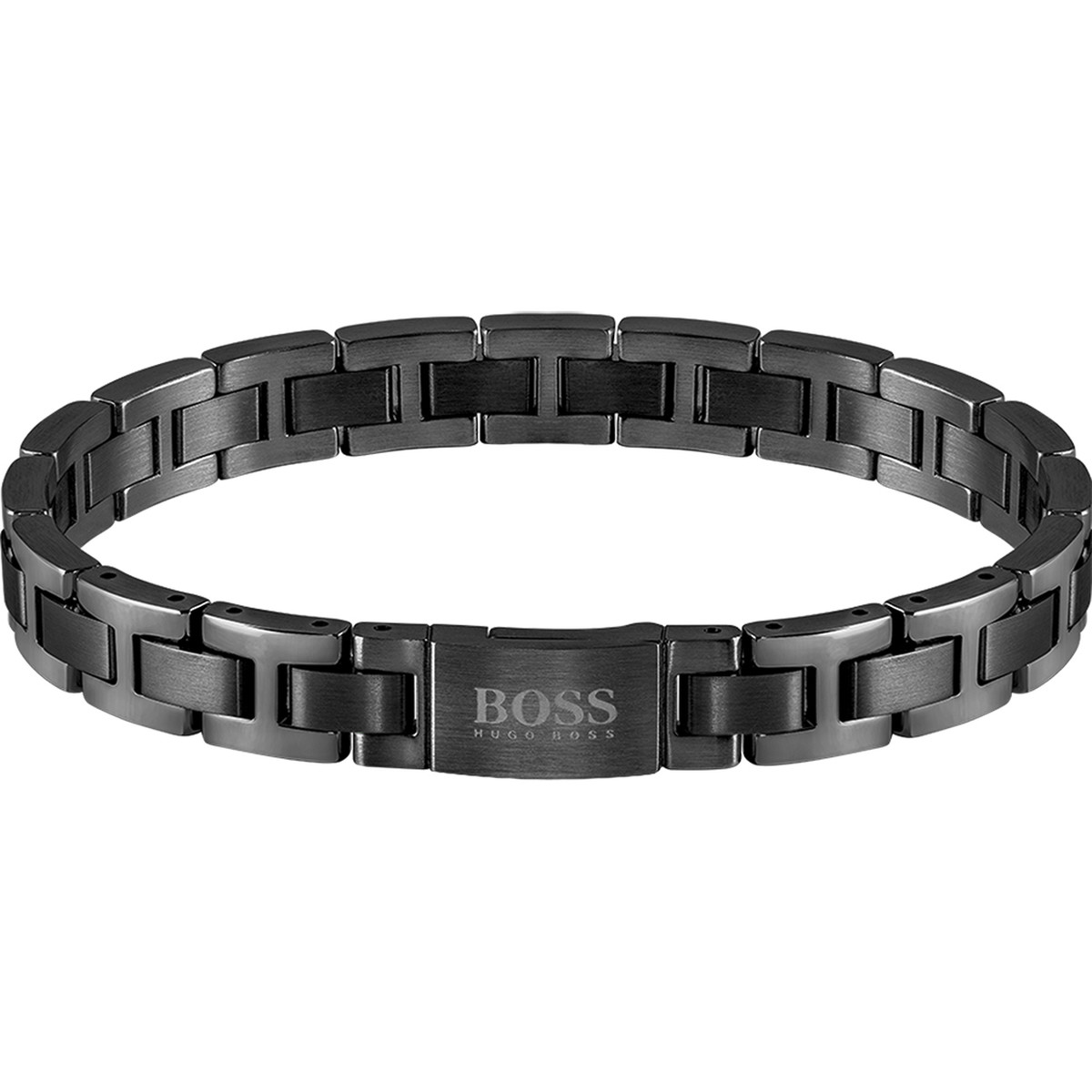 Bracelet homme Boss acier noir 20 cm
