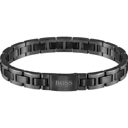Bracelet homme Boss acier noir 20 cm