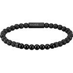 Bracelet homme Boss pierres de lave noires 19 cm - vue 1
