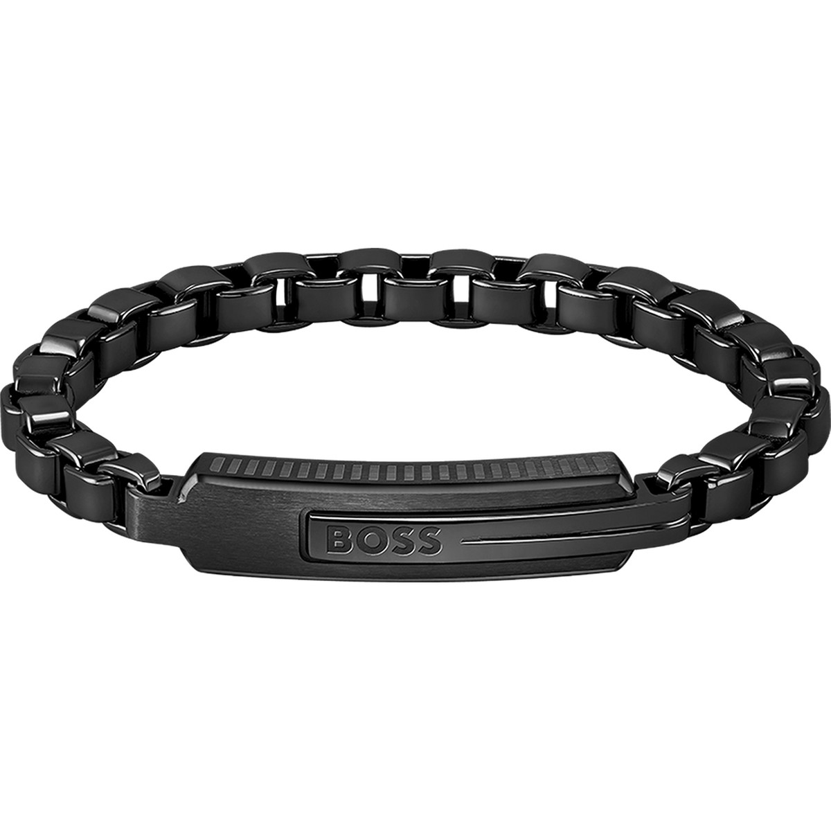 Bracelet homme Boss acier noir 17,5 cm