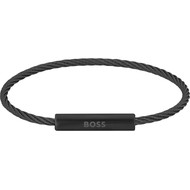 Bracelet homme Boss acier noir 19,5 cm