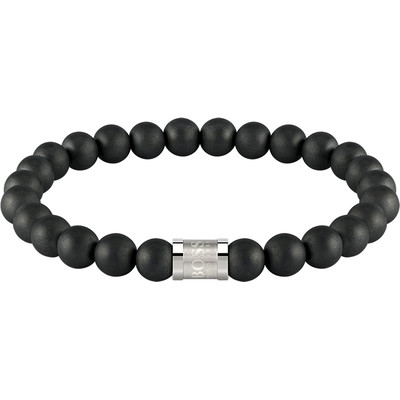 Bracelet Boss onyx noir acier 17,5 m