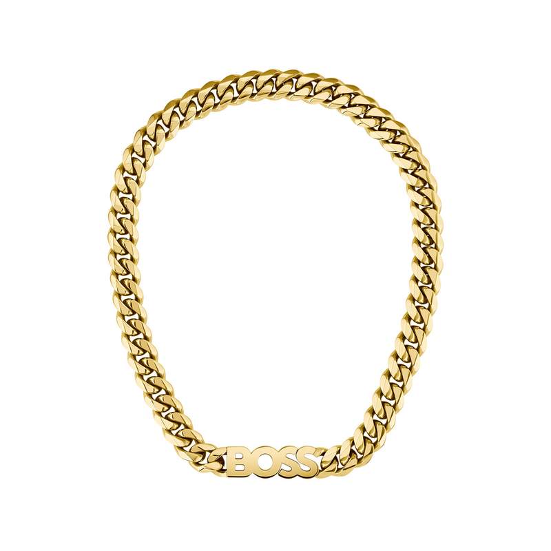 Collier Boss homme acier doré jaune 50 cm - vue 1