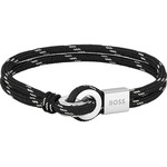 Bracelet homme Boss nylon noir acier 17,5 cm - vue 1