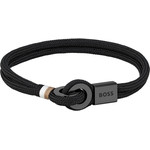 Bracelet homme Boss nylon noir acier 17,5 cm - vue 1